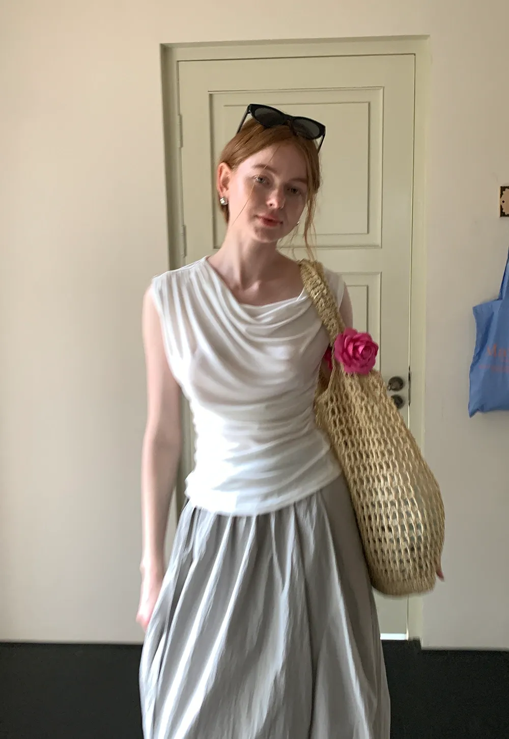 Women’s Draped Cowl Neck Sleeveless Top