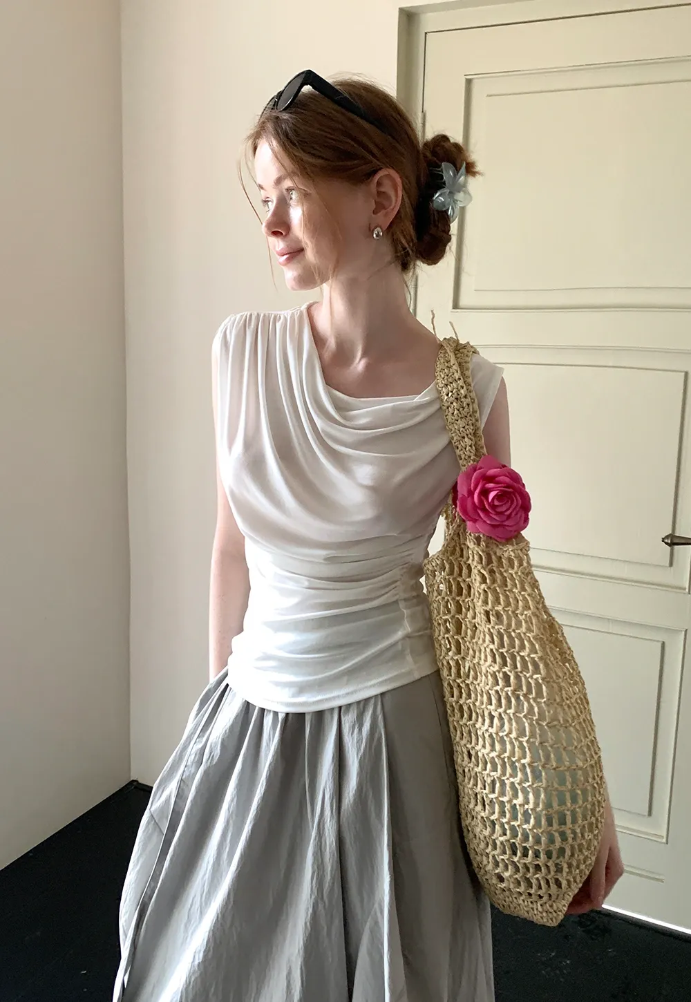 Women’s Draped Cowl Neck Sleeveless Top