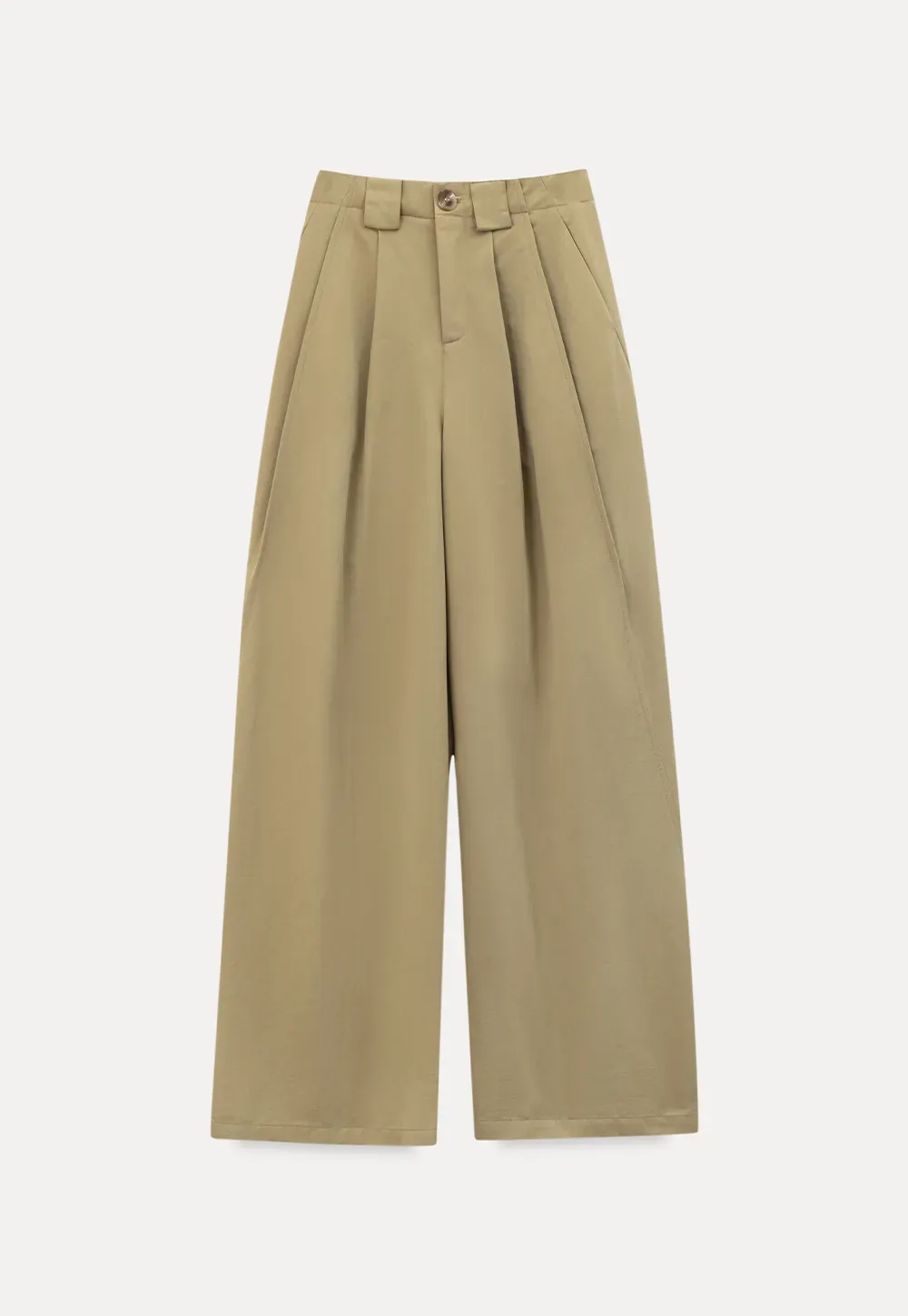 Wide Leg Pleated Casual Pants