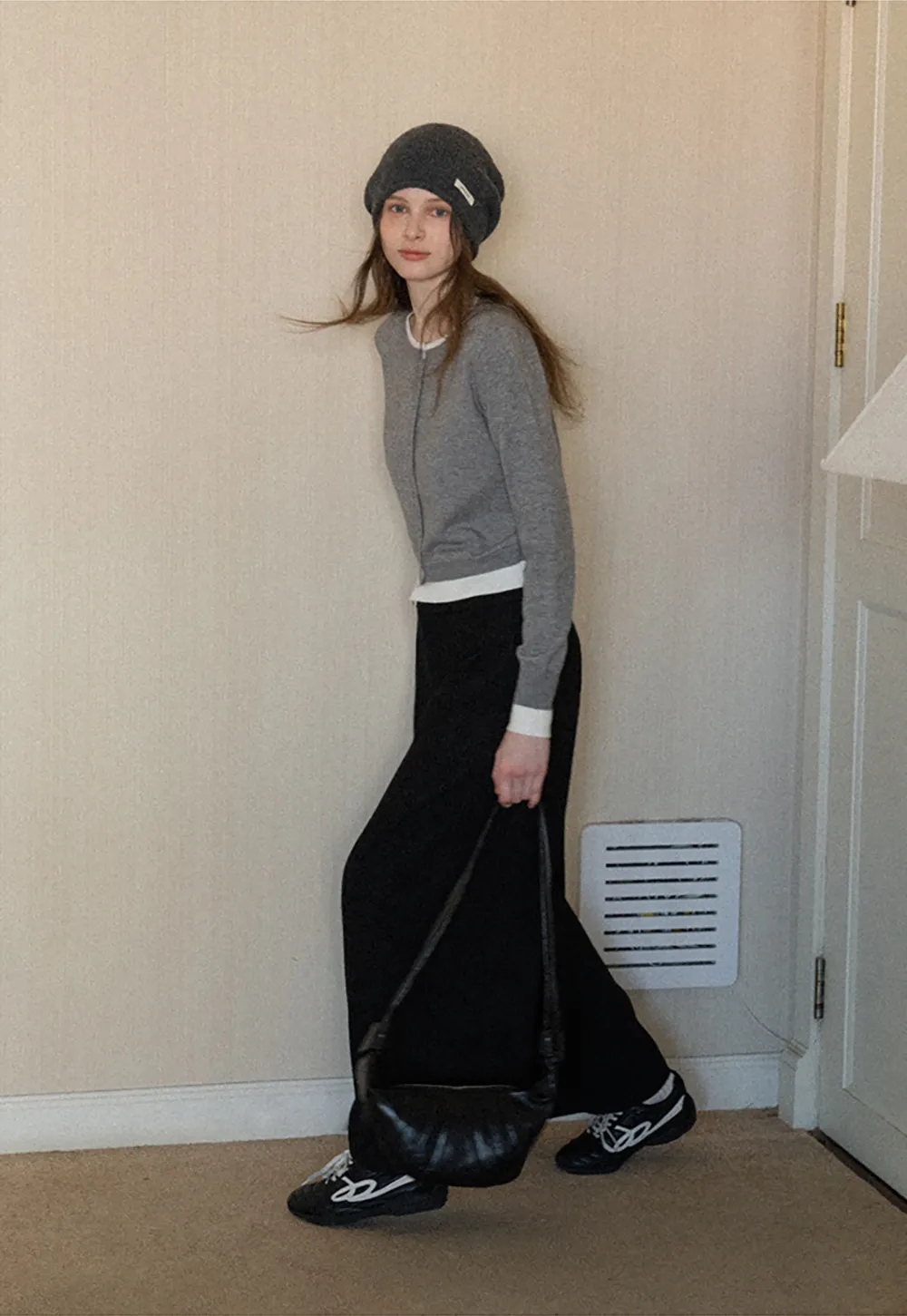 Elegant Round Neck Knit Sweater with Button Detail