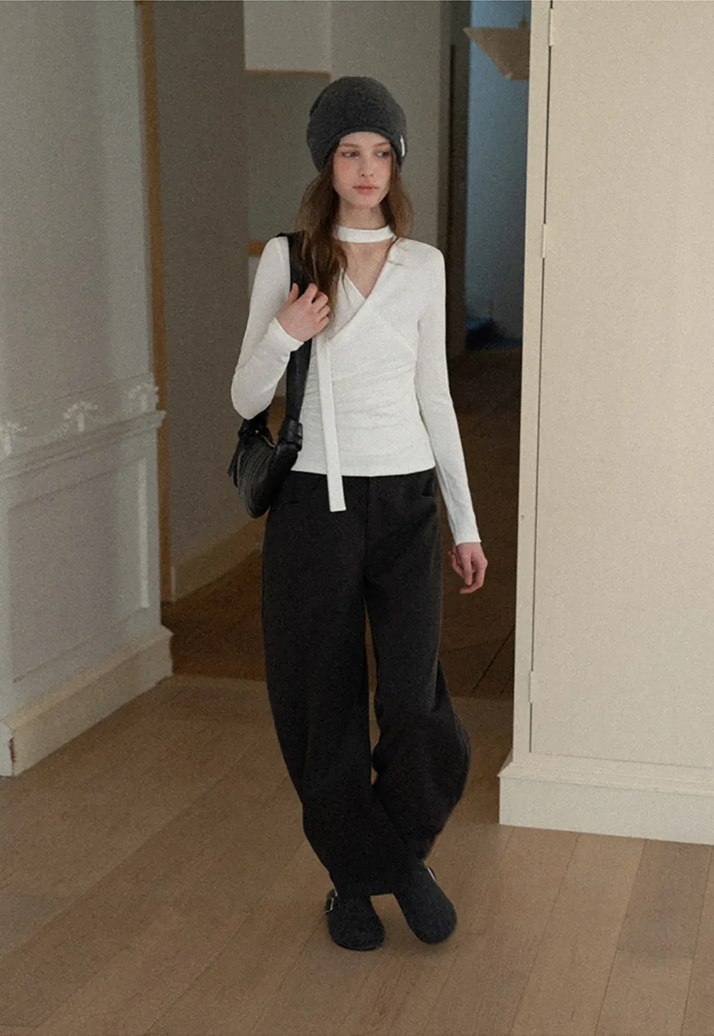 Wide leg high waist casual pants for women