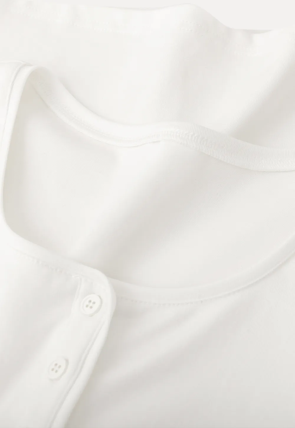 Long sleeve henley top with front buttons