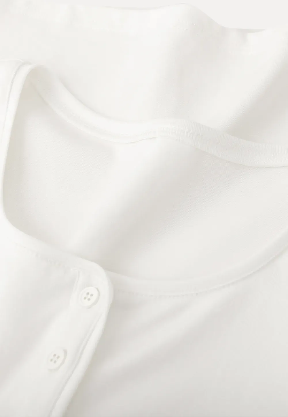 Long sleeve henley top with front buttons