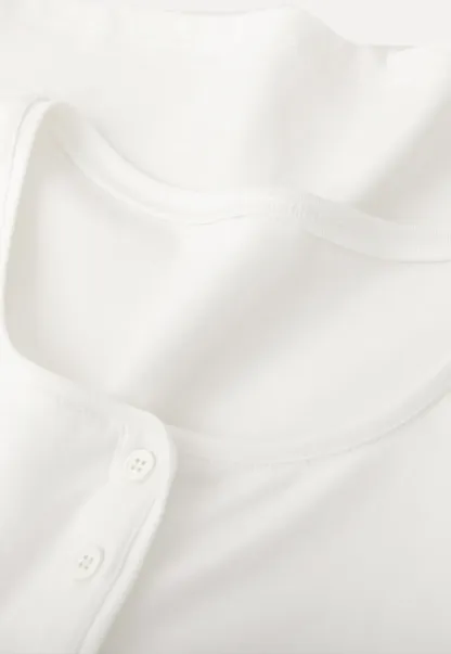 Long sleeve henley top with front buttons