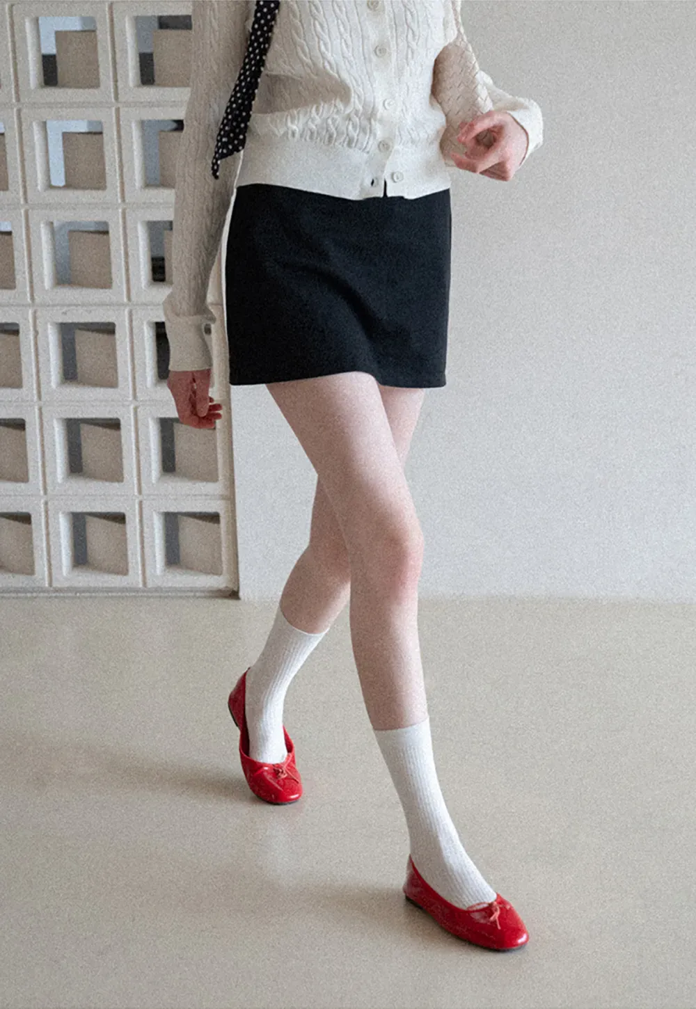A-line mini skirt with clean lines and simple design