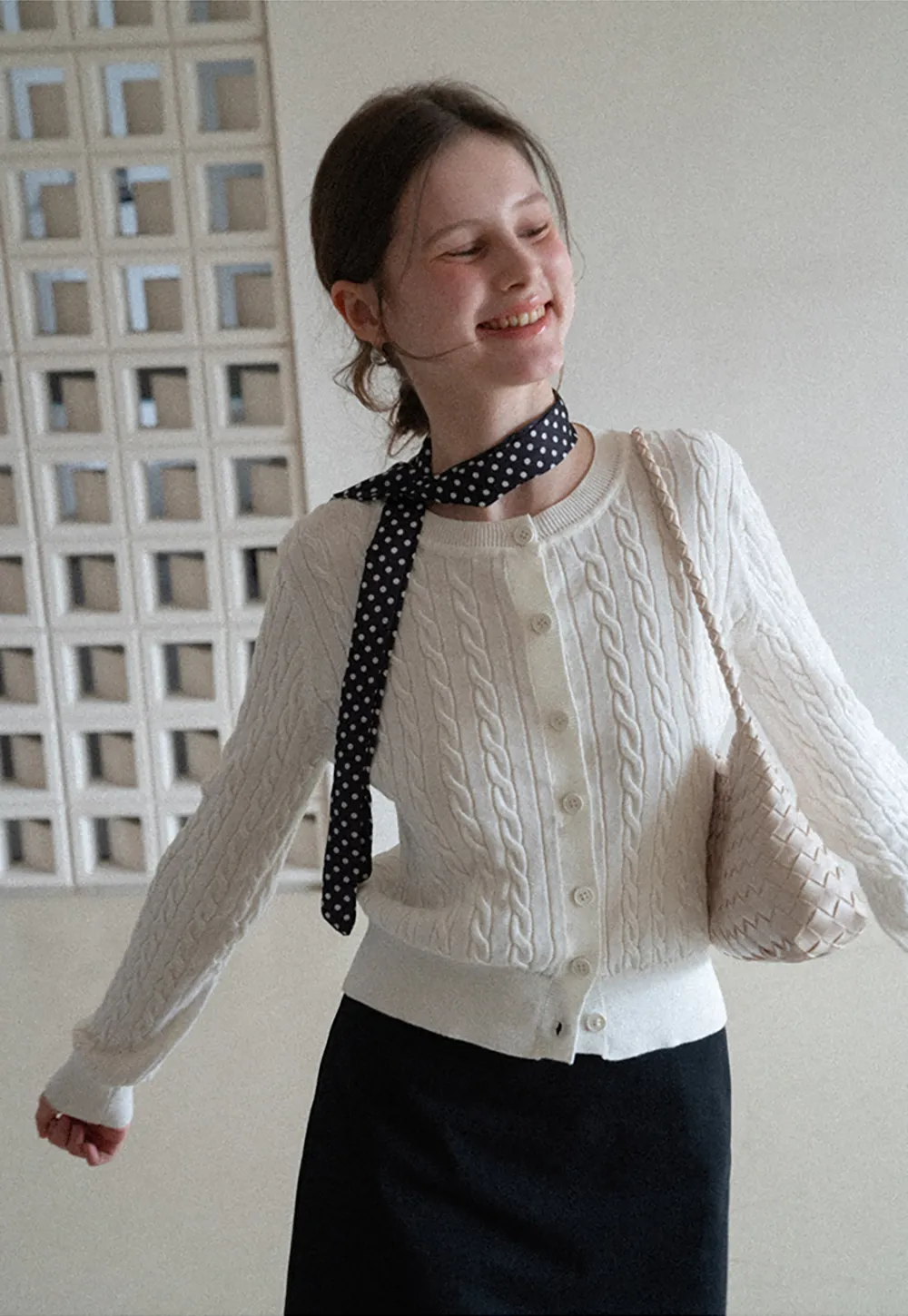 Cable Knit Long Sleeve Sweater Top