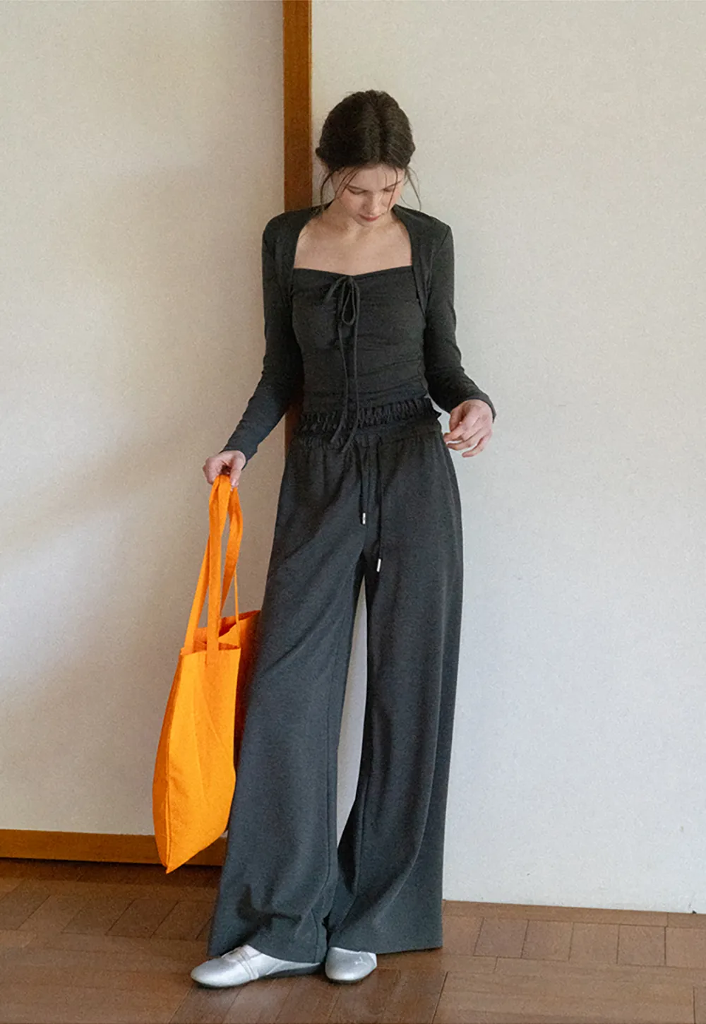 T shirt and casual pants with drawstring waist