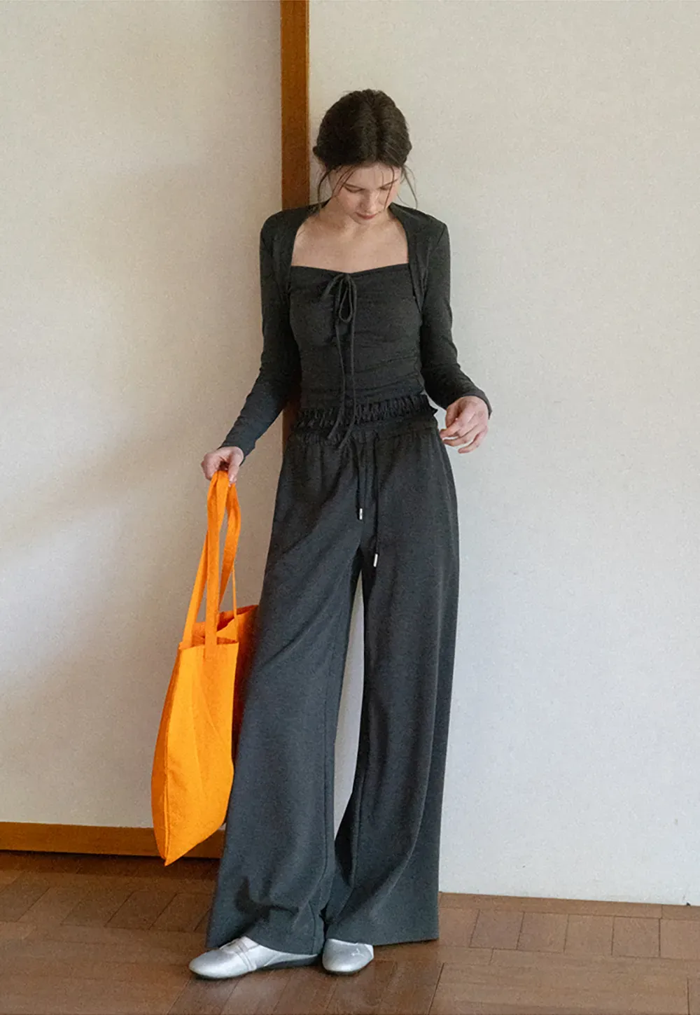 T shirt and casual pants with drawstring waist