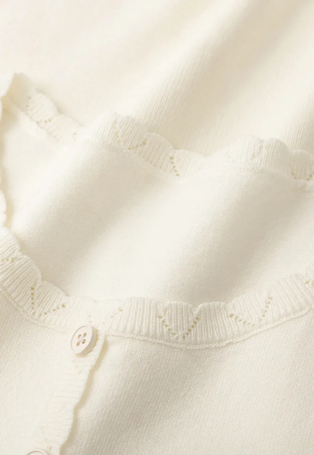 Short Sleeve Knit Top with Lace Trim and Button Placket