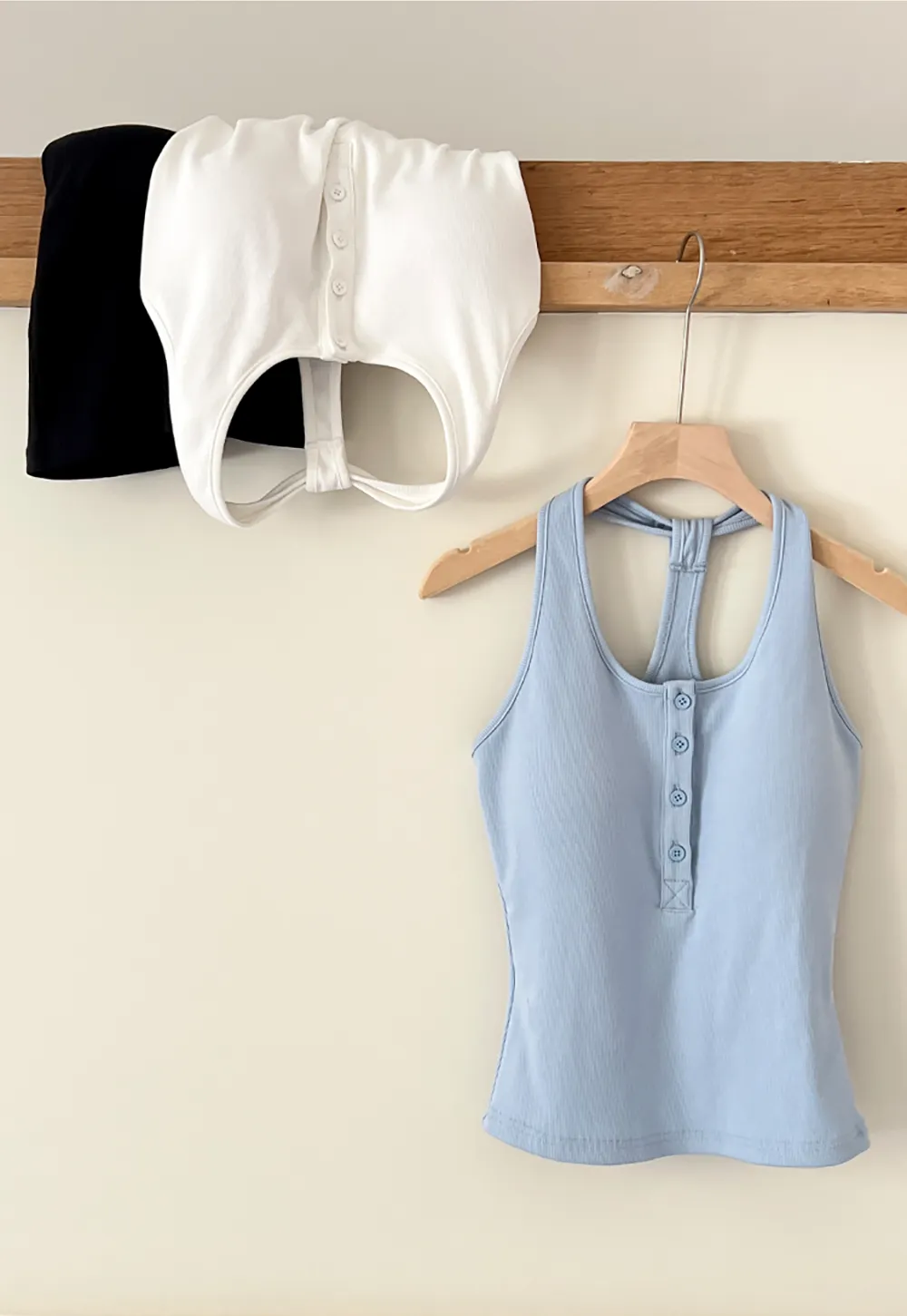 Sleeveless Halter Neck Top with Front Placket