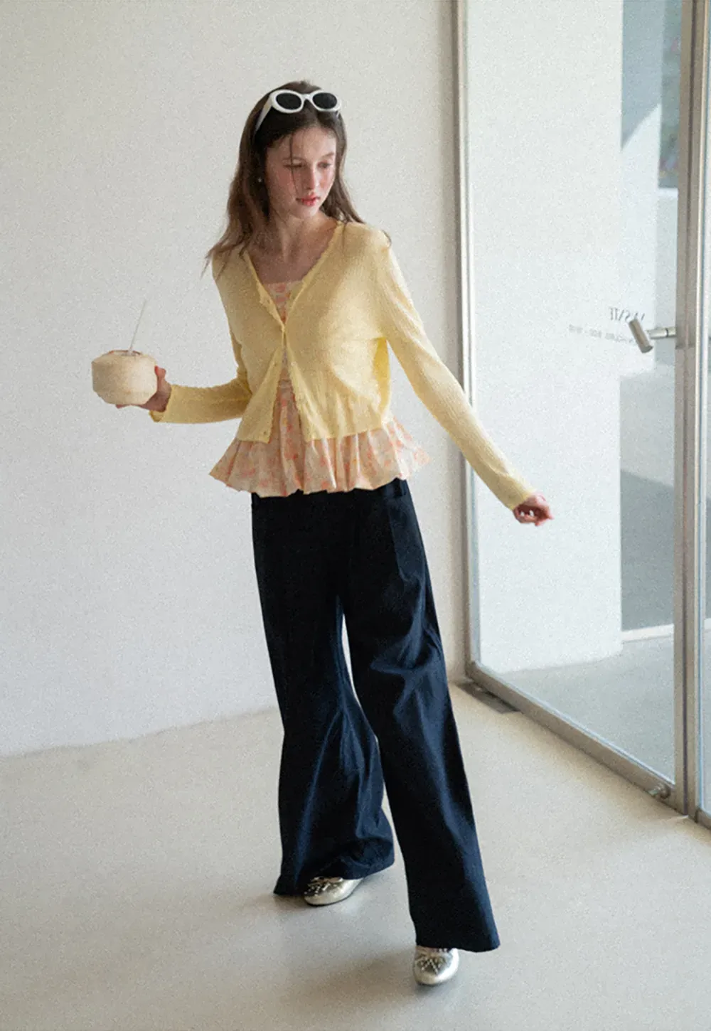 Casual Pants with Wide Legs and Pleats