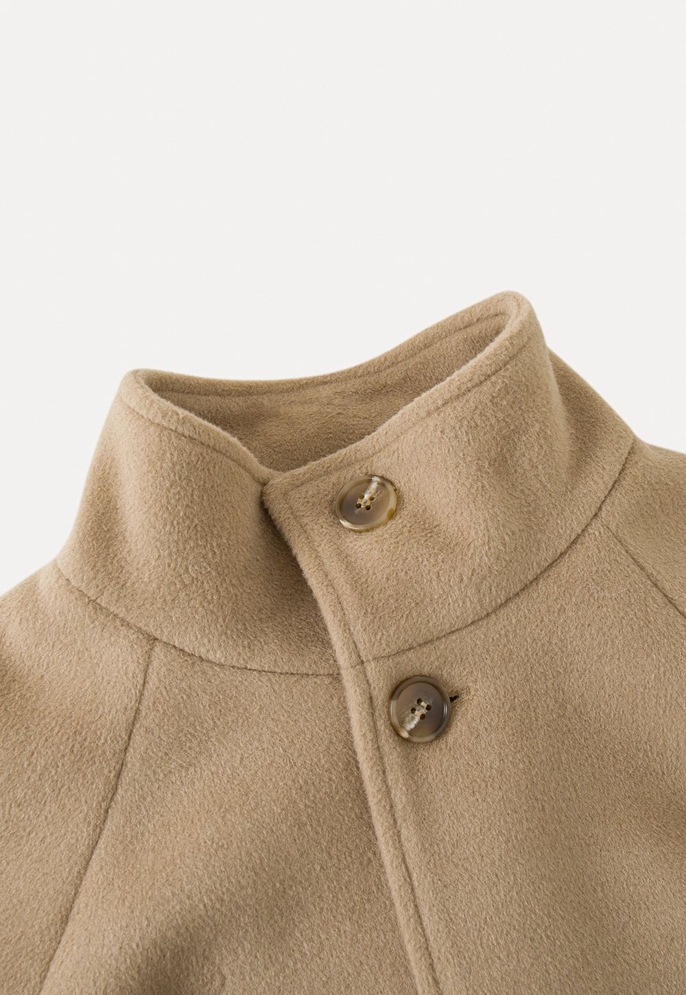 Women Wool Coat with Attached Scarf