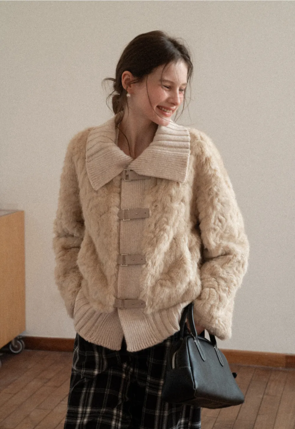 Plaid Wide Leg Pants Culottes Women's Trousers