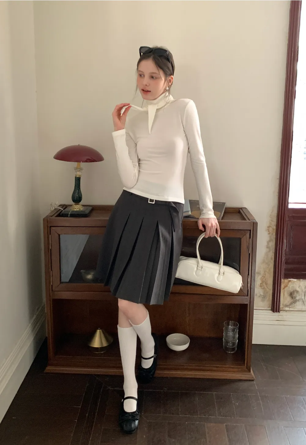 Tie Neck Long Sleeve T-Shirt Top