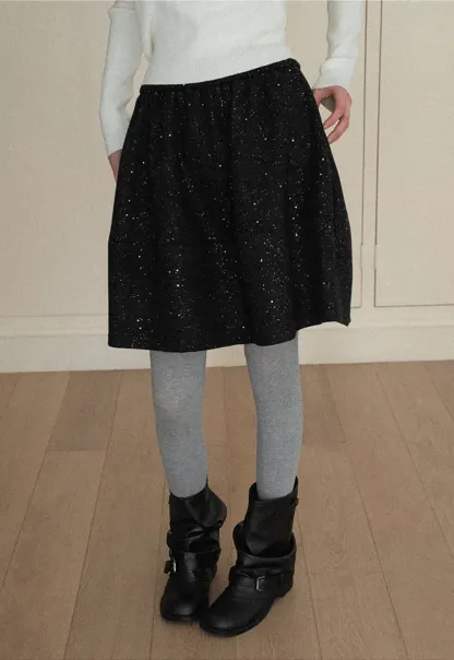 Sparkle Flare Skirt with Elastic Waist
