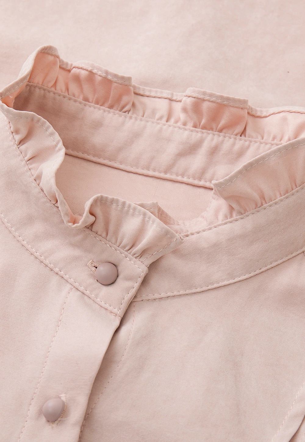 Long Sleeve Blouse with Ruffle Trim