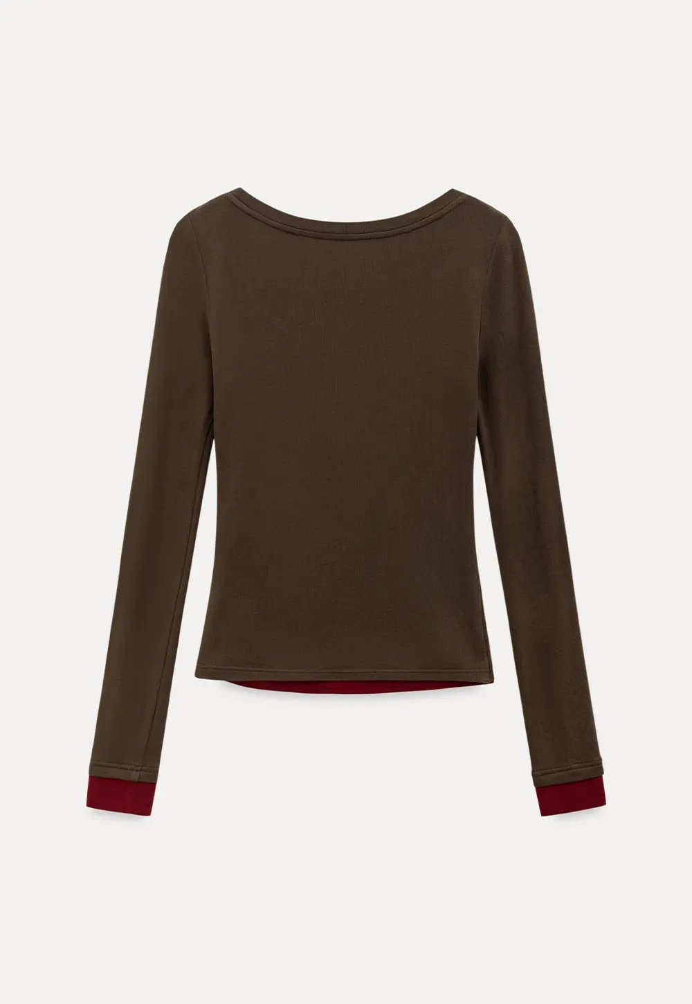 Long Sleeve Round Neck Top Simple Design Women's T-Shirt