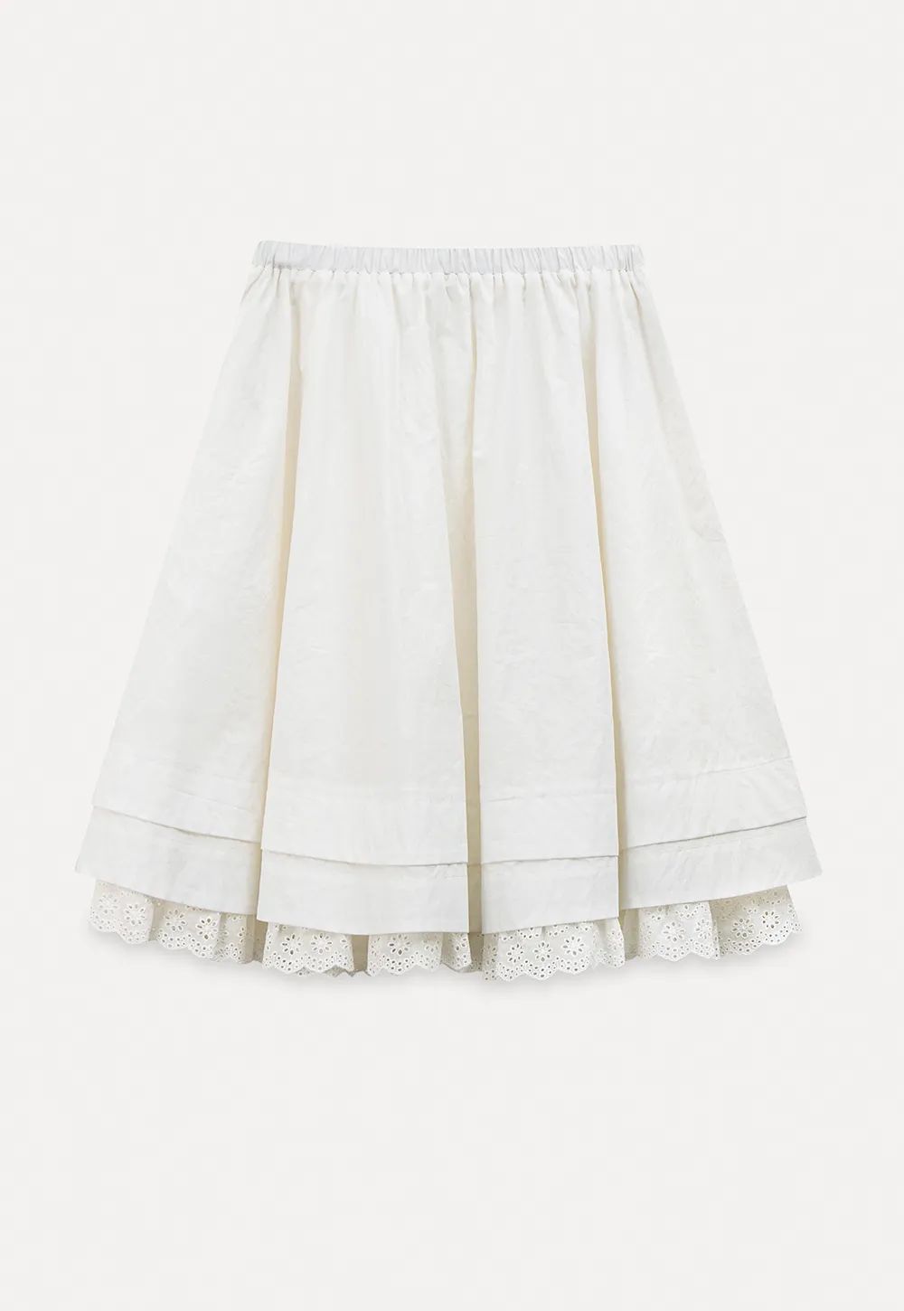 Elegant Flared Skirt with Lace Trim