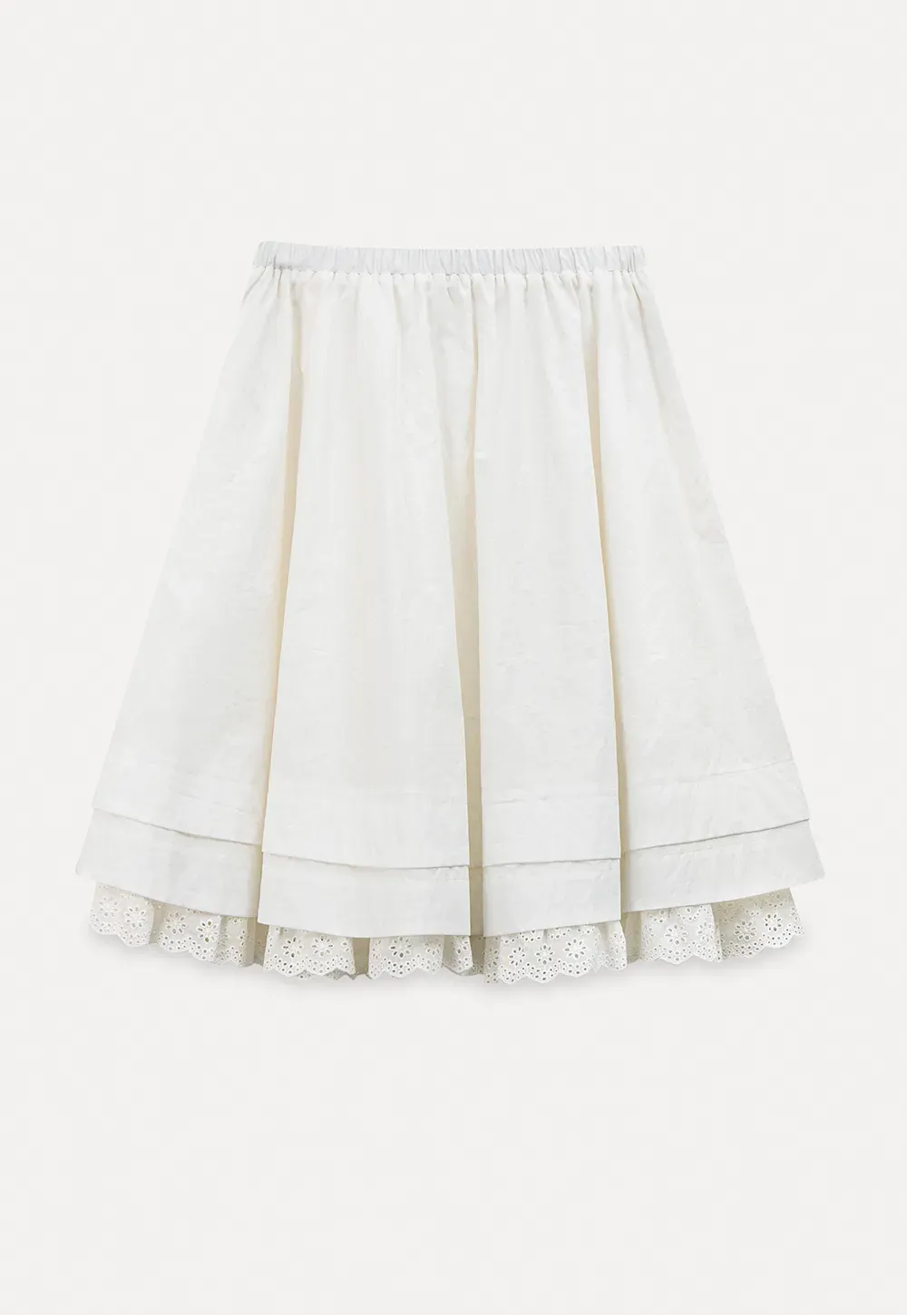 Elegant Flared Skirt with Lace Trim