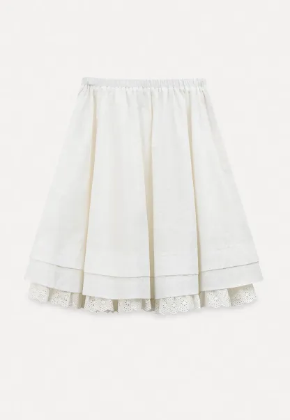 Elegant Flared Skirt with Lace Trim