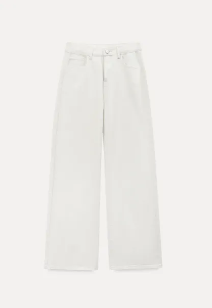 Wide leg high waist denim pants