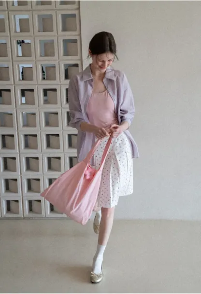 Lightweight Button Up Shirt with V Neck and Long Sleeves