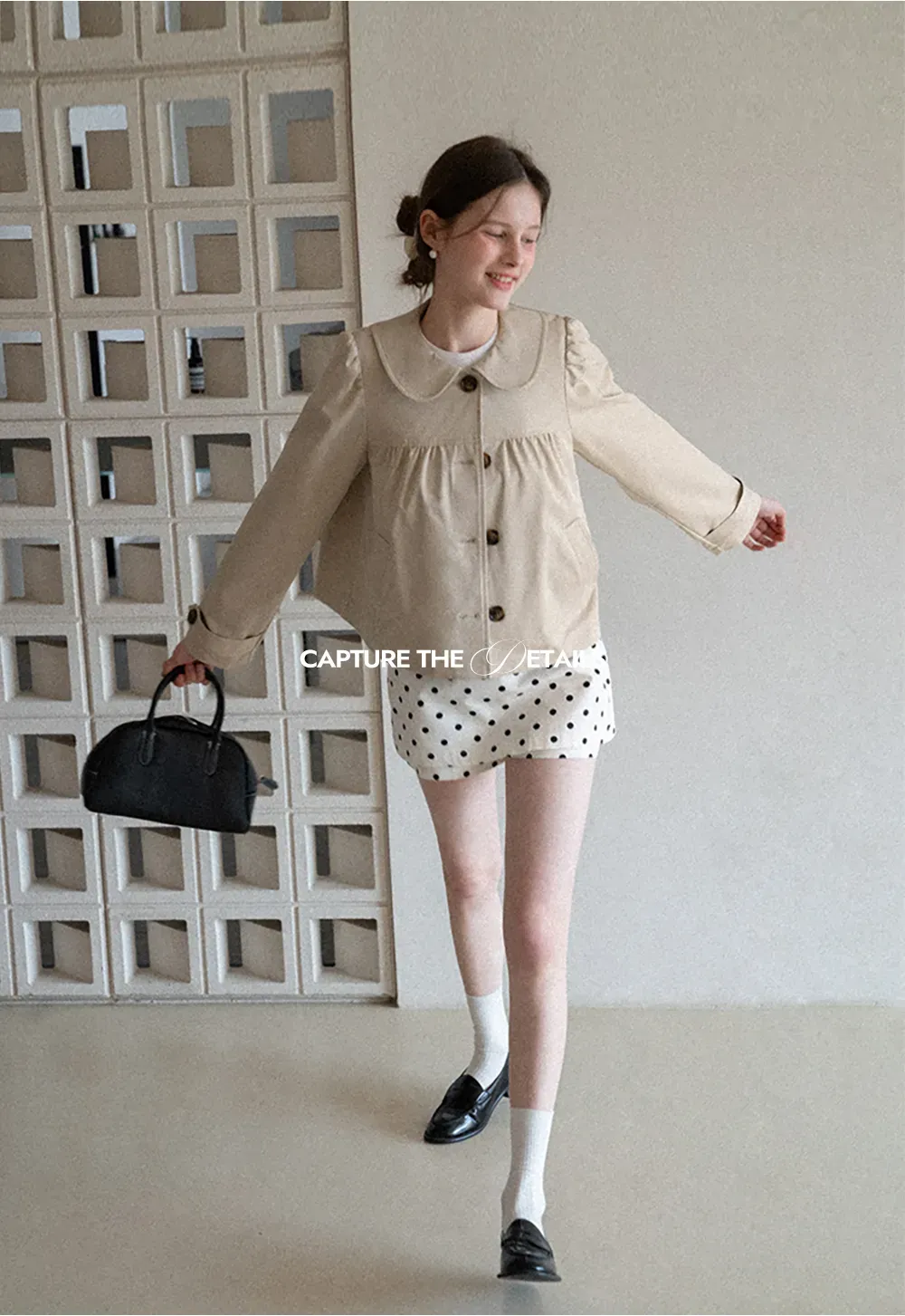 Short Jacket with Peter Pan Collar and Buttons