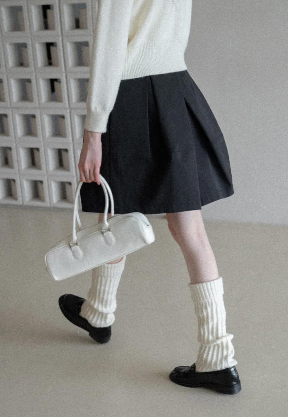 Pleated A Line Mini Skirt with Layered Design