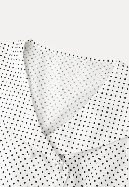 Polka dot short sleeve shirt with collar and buttons