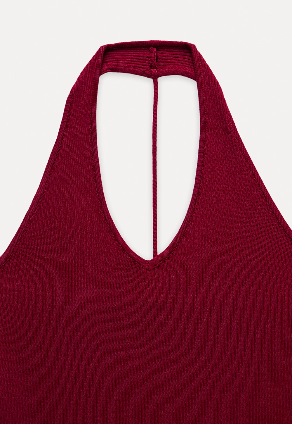 Women's Ribbed Halter Neck Knit Tank Top