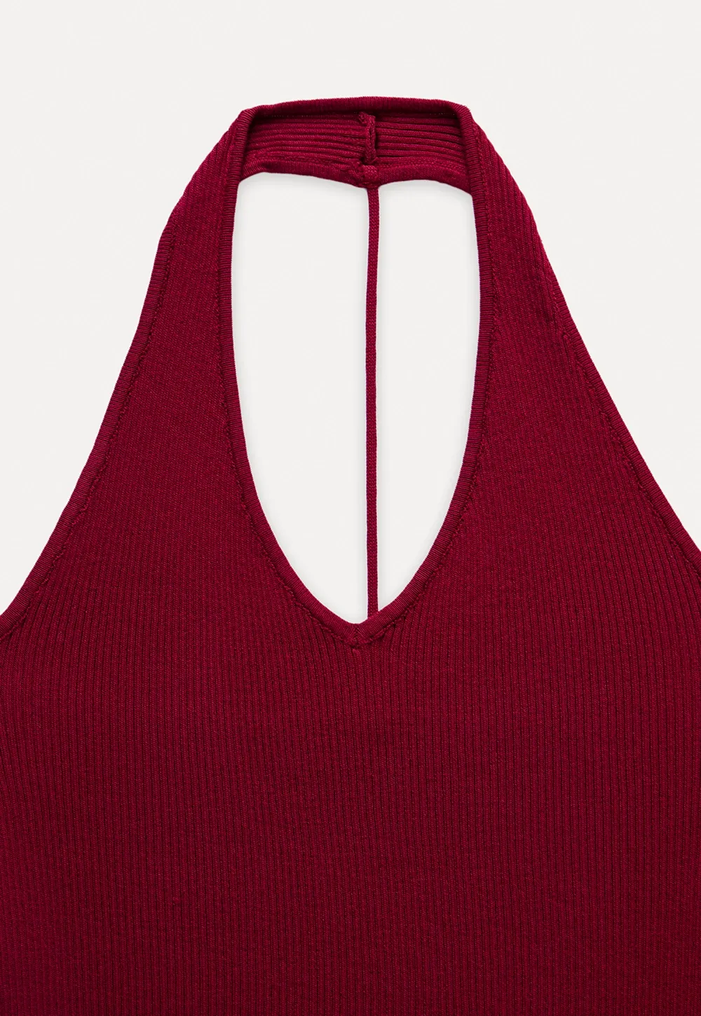 Women's Ribbed Halter Neck Knit Tank Top