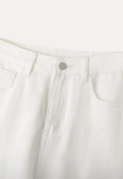 Wide leg high waist denim pants