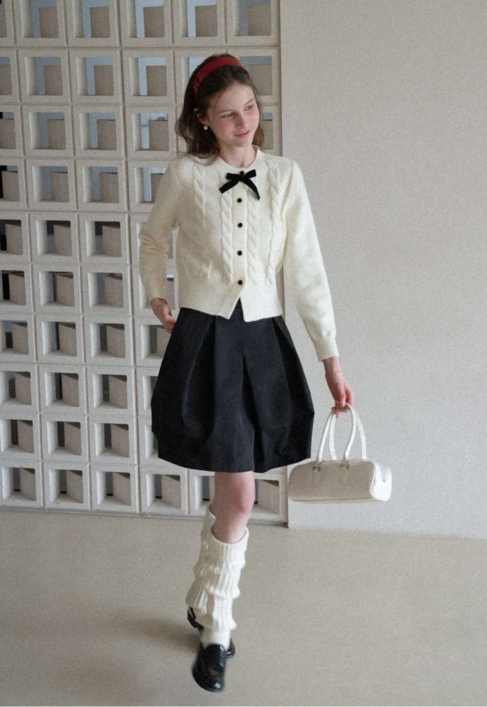 Pleated A Line Mini Skirt with Layered Design