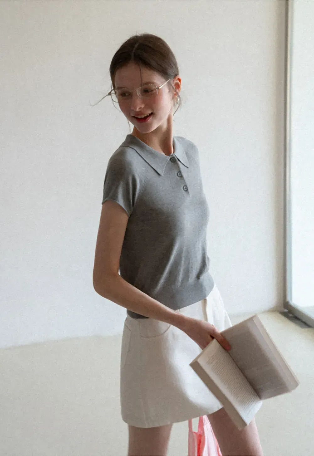 Short Sleeve Knit Polo Shirt