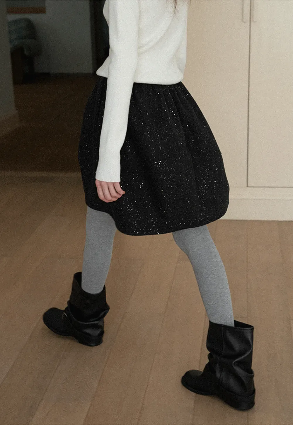 Sparkle Flare Skirt with Elastic Waist