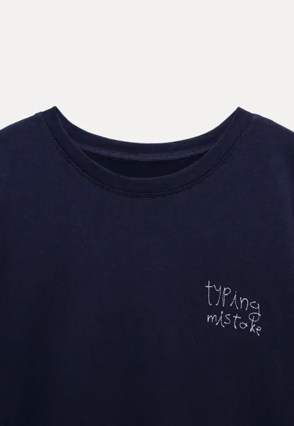 Women’s Typing Mistake Graphic T-Shirt with Lace Trim
