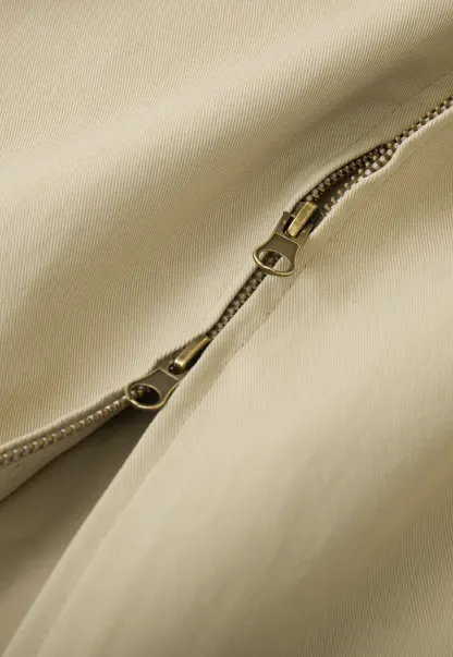 Short Jacket with Collar and Elastic Hem