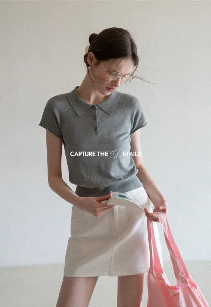 Short Sleeve Knit Polo Shirt
