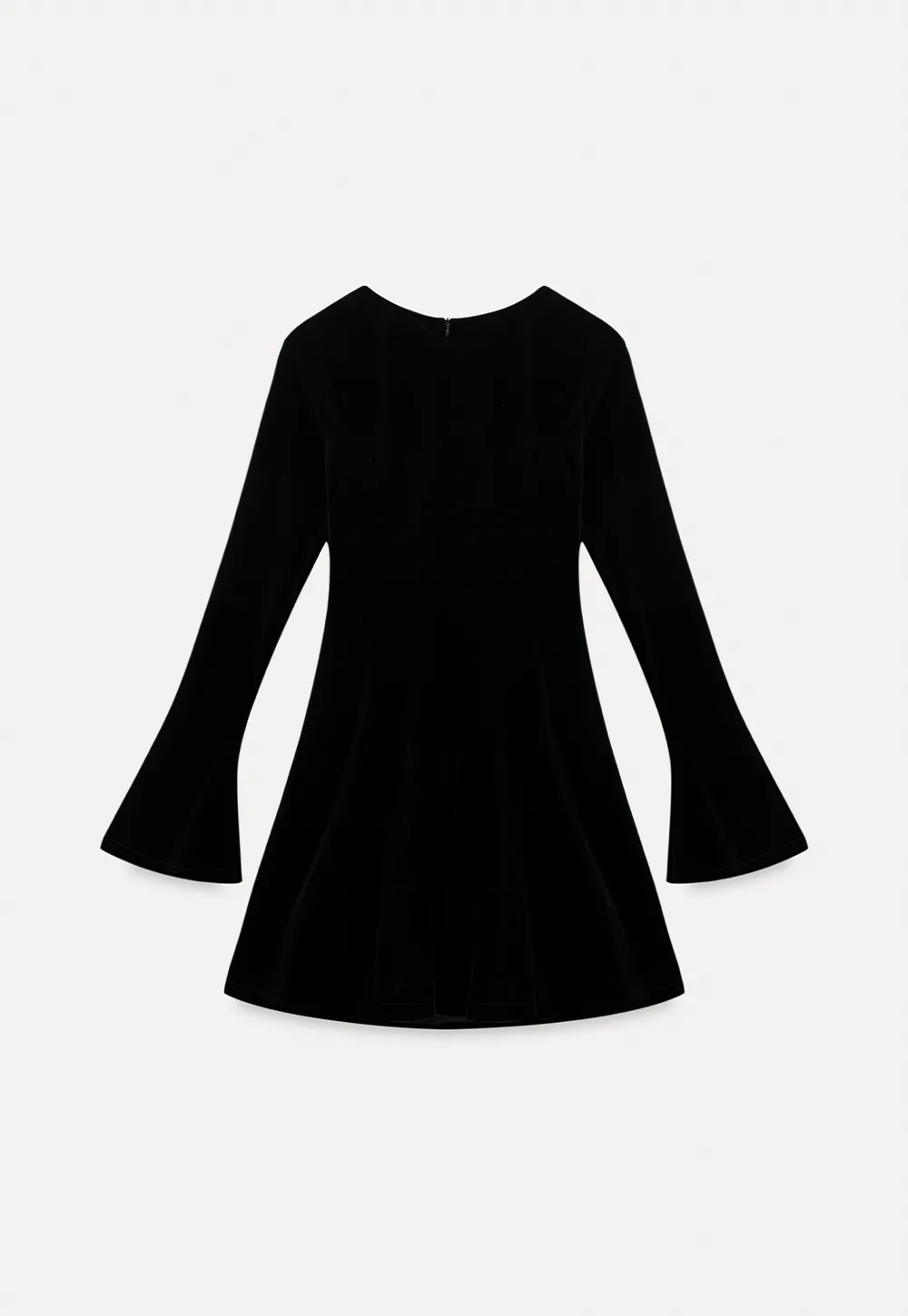 Elegant Velvet Mini Dress with Flared Sleeves