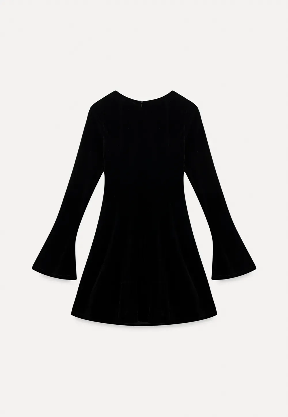 Elegant Velvet Mini Dress with Flared Sleeves
