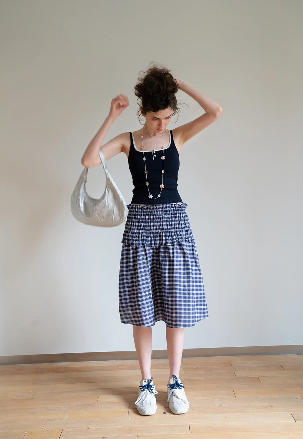 Contrast Trim Buttoned Tank Top