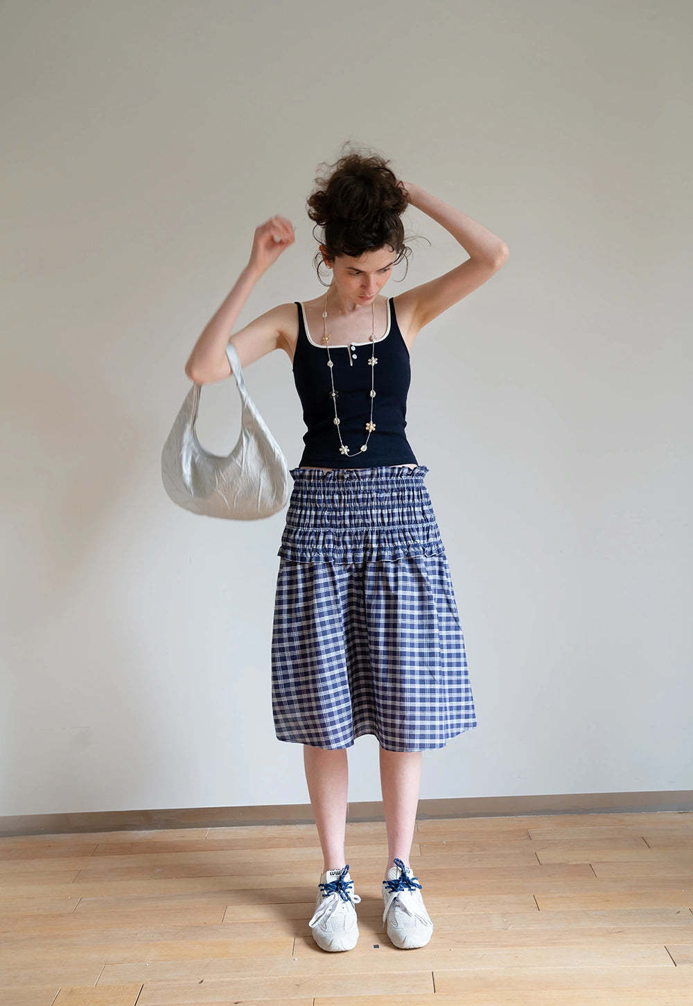 Contrast Trim Buttoned Tank Top