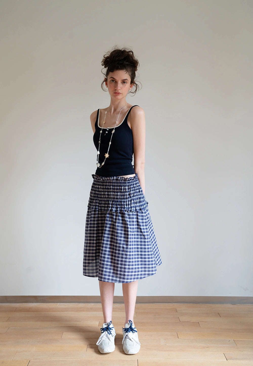 Contrast Trim Buttoned Tank Top