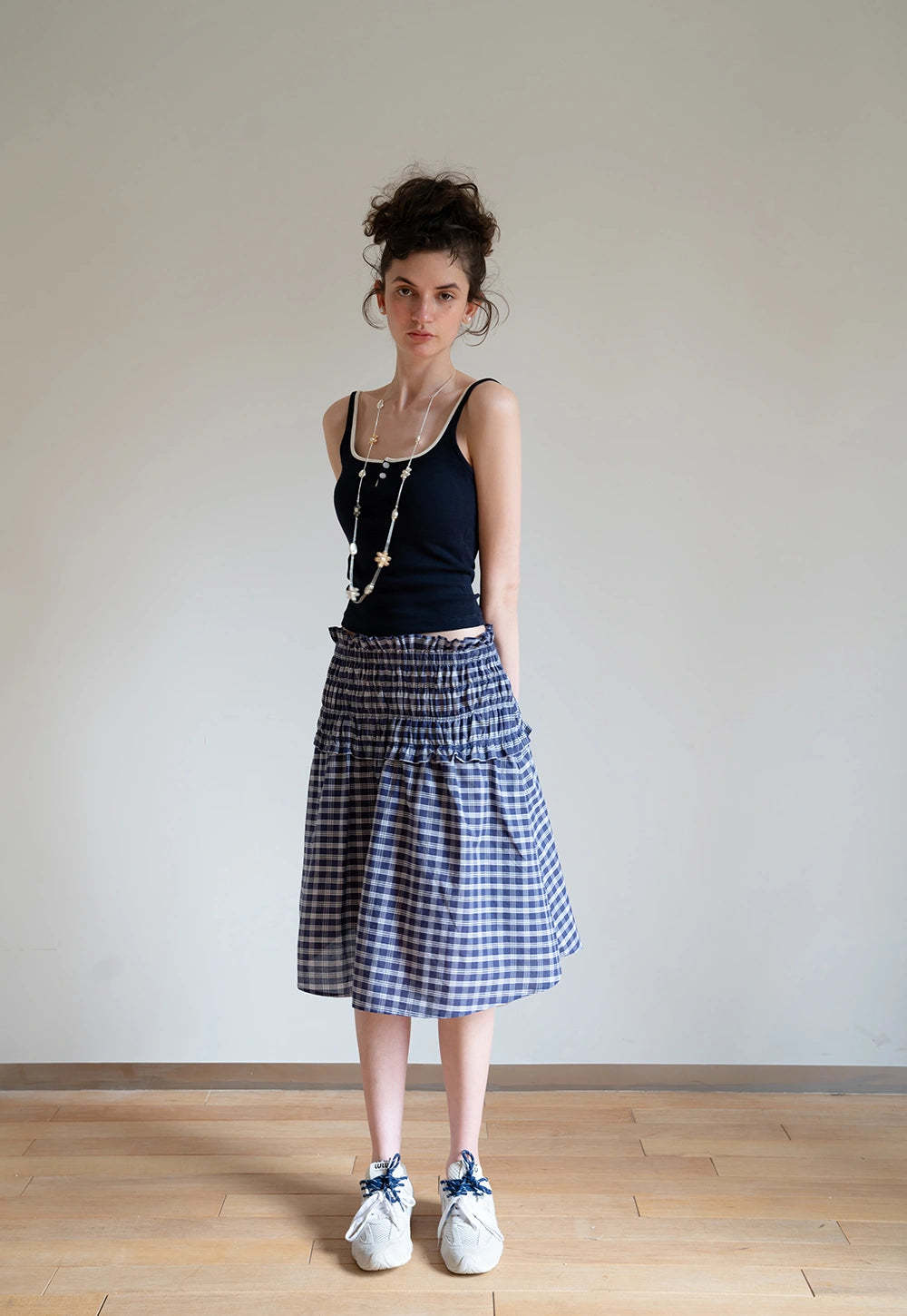 Contrast Trim Buttoned Tank Top