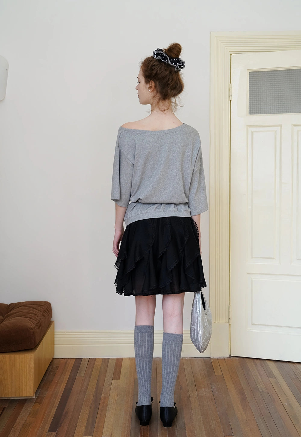 Off-Shoulder Tee with Heart Detail