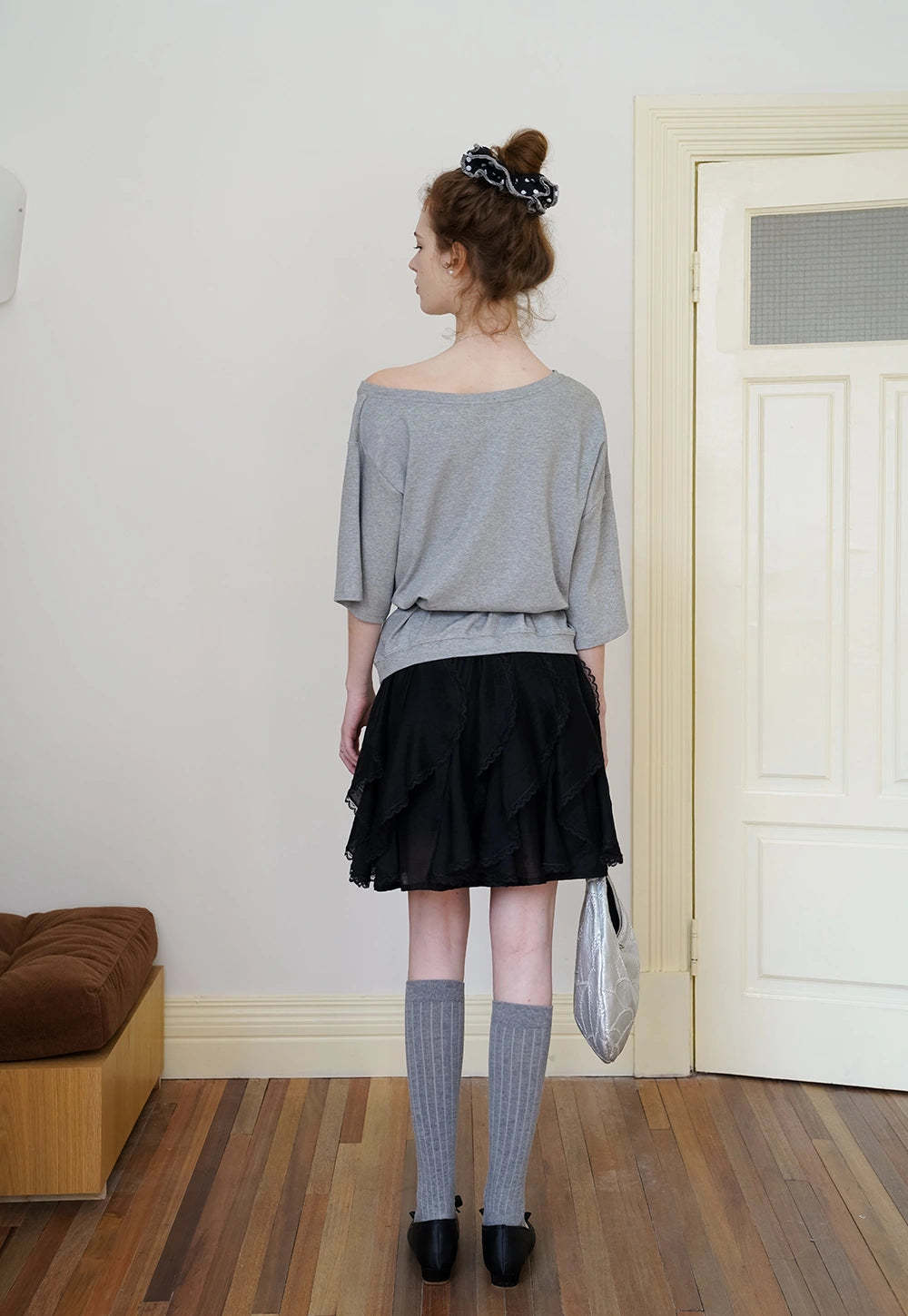 Off-Shoulder Tee with Heart Detail