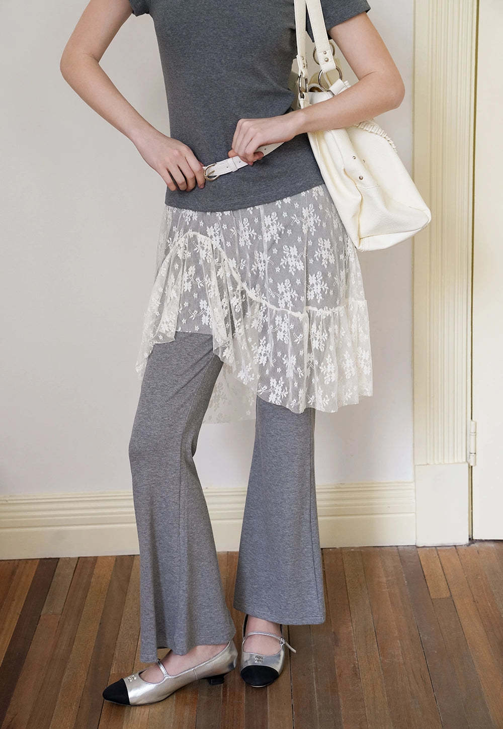 Women’s Lace Skirted Flare Pants