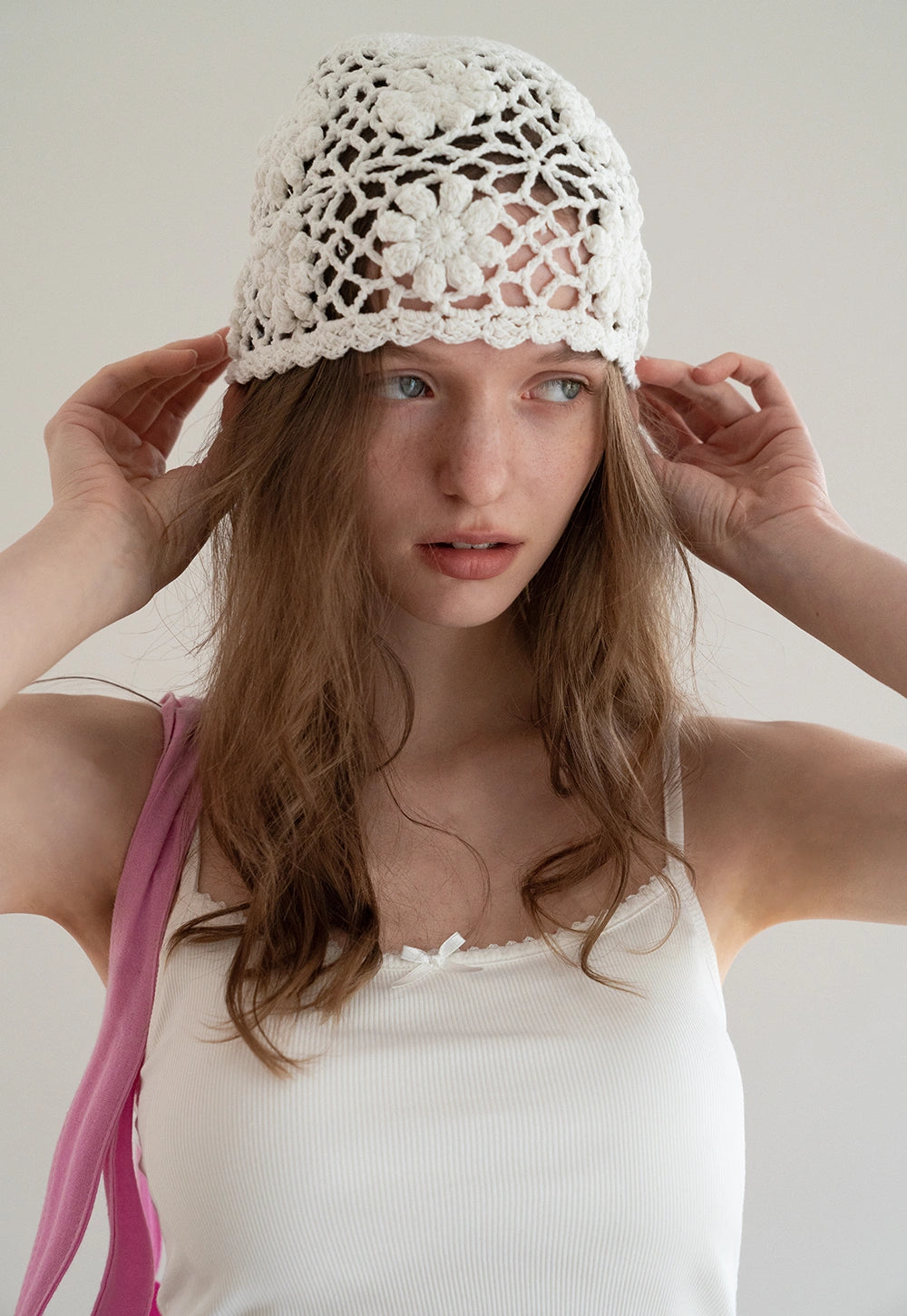 Vintage Handmade Crochet Floral Cloche Hat
