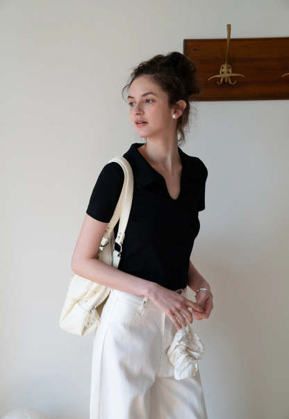 Collared V-Neck Tee