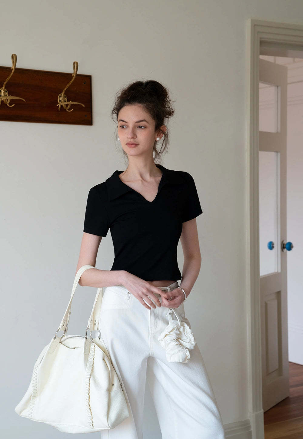 Collared V-Neck Tee